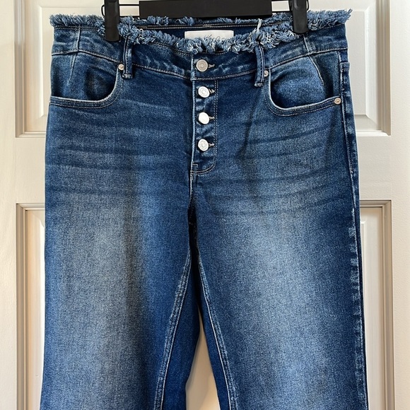 KanCan Edison Mid Rise Button Fly Flare Medium Blue Wash - Size 11 / 29 - Picture 2 of 10